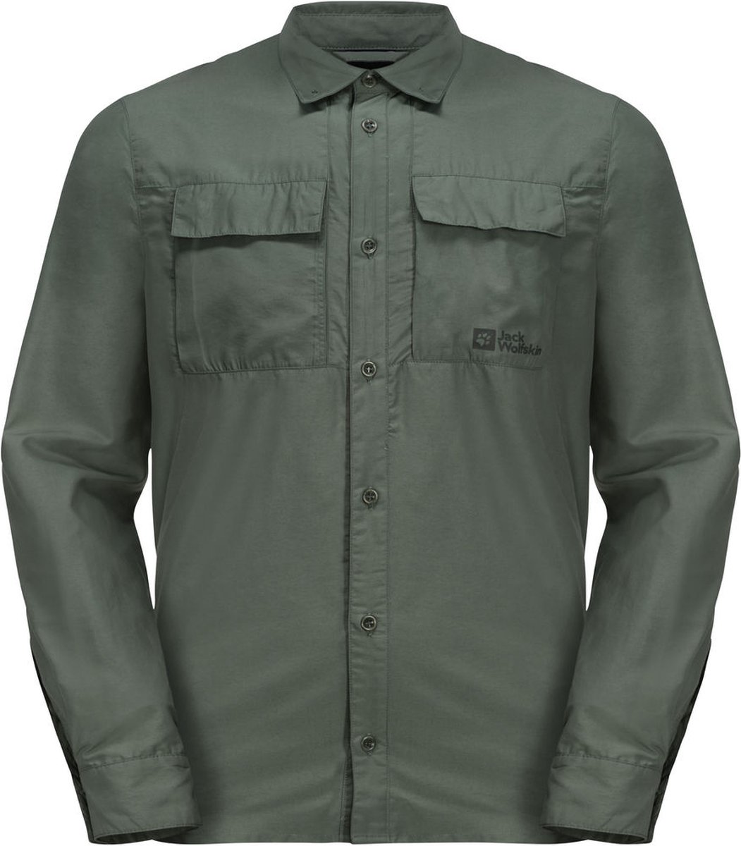Jack Wolfskin Barrier L/S Shirt – Outdoor Kleding Fleeces en Truien Overhemd korte mouw Groen