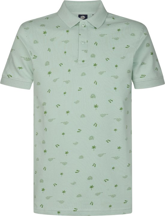 Petrol Industries - Heren All-over Print Polo Outer Banks - Groen - Maat XL