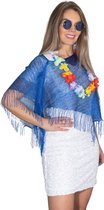 Toppers - Tropicana - set - Tropicana poncho blauw - led - Hawaii - slinger en bril blauw