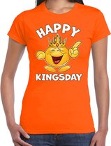 Bellatio Decorations Koningsdag T-shirt voor dames - happy kingsday - oranje - feestkleding M