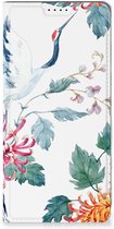 Wallet Bookcase Geschikt voor Samsung Galaxy A35 Telefoonhoesje Bird Flowers