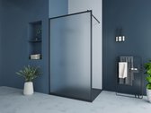 Shower & Design Wand voor inloopdouche met structuurglas - 120 x 200 cm, mat zwart - VIRANA L 120 cm x H 200 cm x D 0.6 cm
