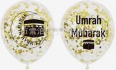 Akyol - Umre Mubarek 10 Stuks - Umrah Mubarek -ballon goud -folie ballon zwart | Folie Ballonnen set voor eid mubarak | Helium Ballon | Party Feest Ballonnen | Versiering