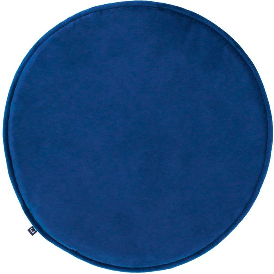 Kave Home - Rimca rond stoelkussen fluweel blauw Ø 35 cm