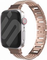 Strap-it Stalen 'armband' bandje - geschikt voor Apple Watch series 1/2/3/4/5/6/7/8/9/SE - Uniek staal/metalen bandje voor iWatch maat : 38mm 40mm 41mm - rosé goud