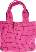 LOT83 Shopper Feline - Tote bag - Boodschappentas - Handtas - Roze & Bruin - 35 x 45 cm