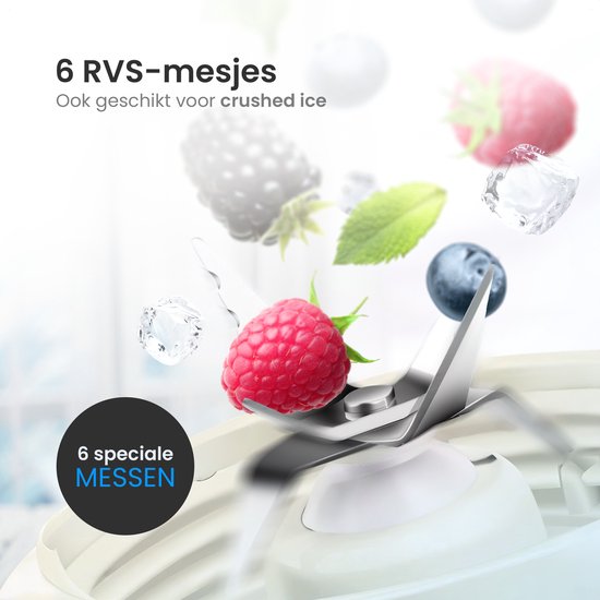 KitchenApp Retro blender to go - Smoothie maker - Inclusief 2 bekers