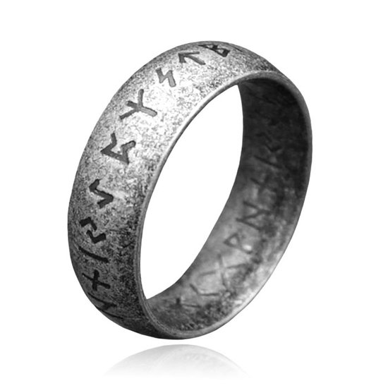 LGT JWLS Heren Ring - Ancient Runic Silver-22mm