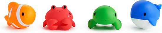 Munchkin Badspeelgoed Voor Baby's - Oceaanvormige Baddiertjes die Spuiten! - Badspuiters - Per 4 Stuks - Vanaf 9 Maanden