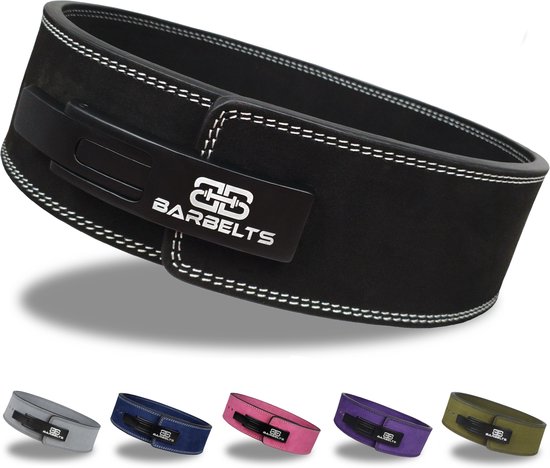 Barbelts Powerlift riem zwart 10mm - lever belt - M - Top kwaliteit leer