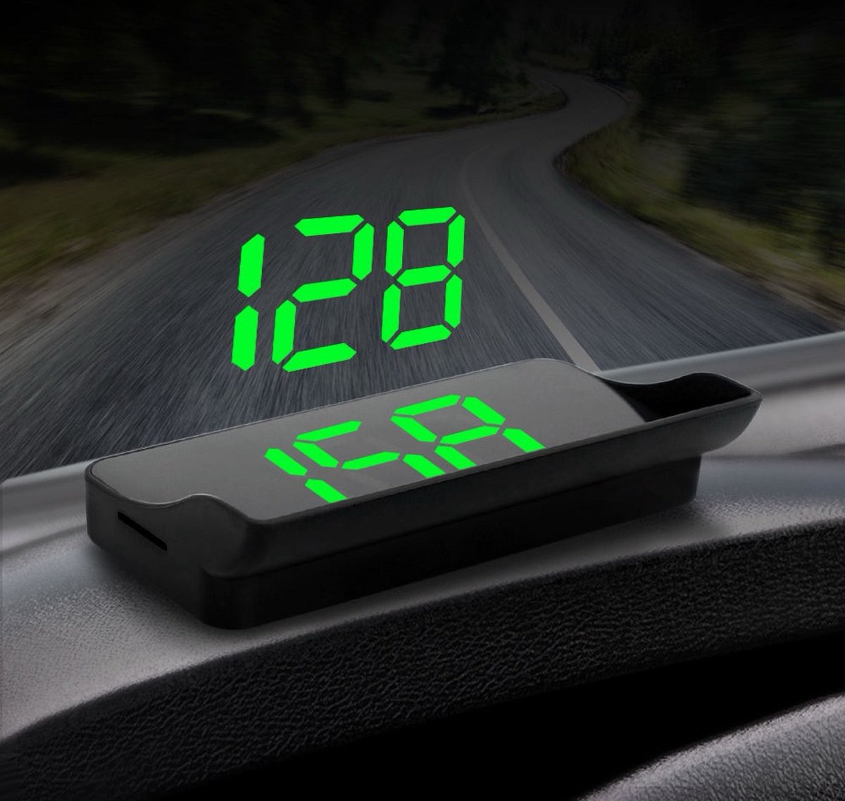 Auto Voorruit Display GPS Snelheidsmeter - Snelheid In De Ruit, HUD Met Snelheidsalarm Rijtijd Hoogteweergave Dag Nacht Helderheid Universeel Voor Alle Voertuigen