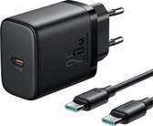 Joyroom Chargeur Fast 25W avec Câble USB-C vers USB-C - 1 Mètre - Zwart