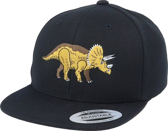 Hatstore- Kids Triceratops Black Snapback - Kiddo Cap Cap