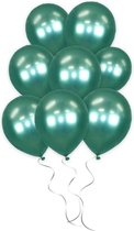 LUQ - Luxe Chrome Groene Helium Ballonnen - 10 stuks - Verjaardag Versiering - Decoratie - Latex Ballon Chrome Groen