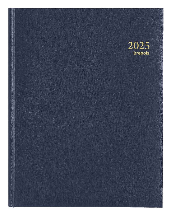 Brepols Bureau-agenda 2025 - TIMING - Lima - Weekoverzicht - 1w/2p - Blauw - 17.2 x 22 cm