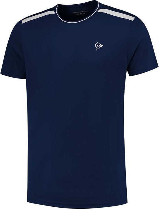Dunlop Club Crew Tee - sportshirts - Blue/White - Mannen