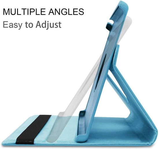 Book Cover Convient pour : Samsung Galaxy Tab S8 2022 / Tab S7 2020 11 pouces - SM-X700/X706/T870/T875/T876 Étui rotatif - Étui Multi support - Bleu clair