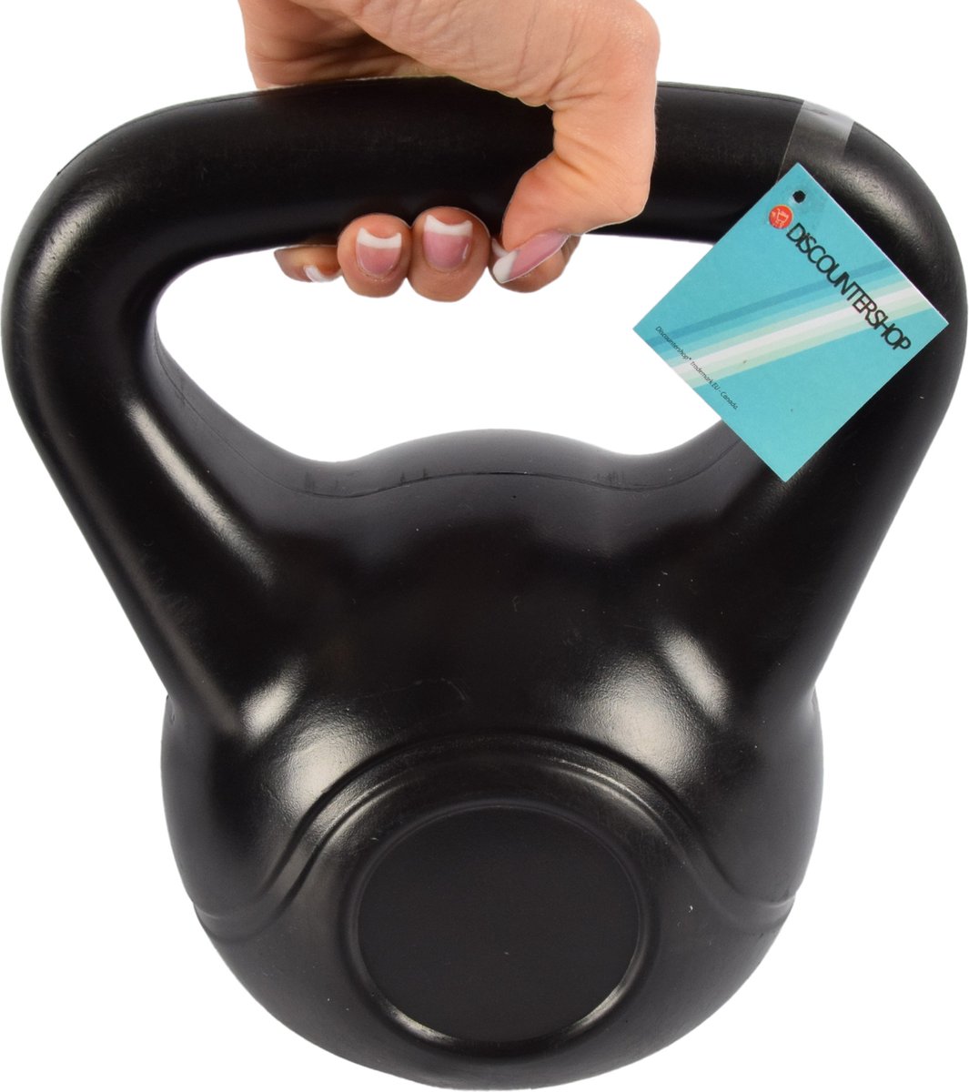 Zwarte 8 kg Kettlebell - Duurzaam Kunststof met Cementvulling - Gewichten Voor Krachtige Workouts - Binnen & Buiten – foto 5