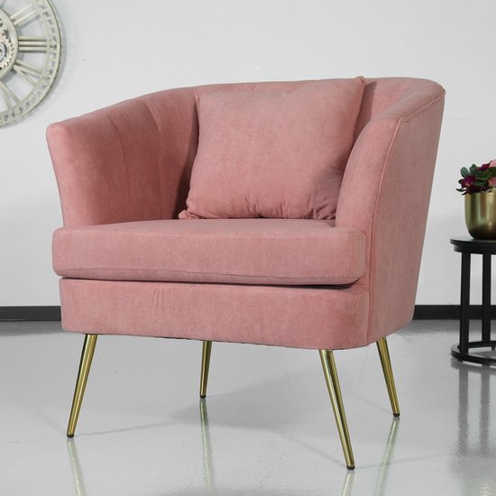 Fauteuil canapé 1 personne fauteuil Sien velours rose