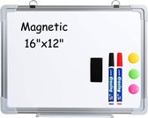 Klein Formaat Magnetisch Whiteboard - Whiteboard met Magnetisch Oppervlak - 16x12 cm - Inclusief Markers en Eraser - Voor Thuis, Kantoor en Klaslokaal