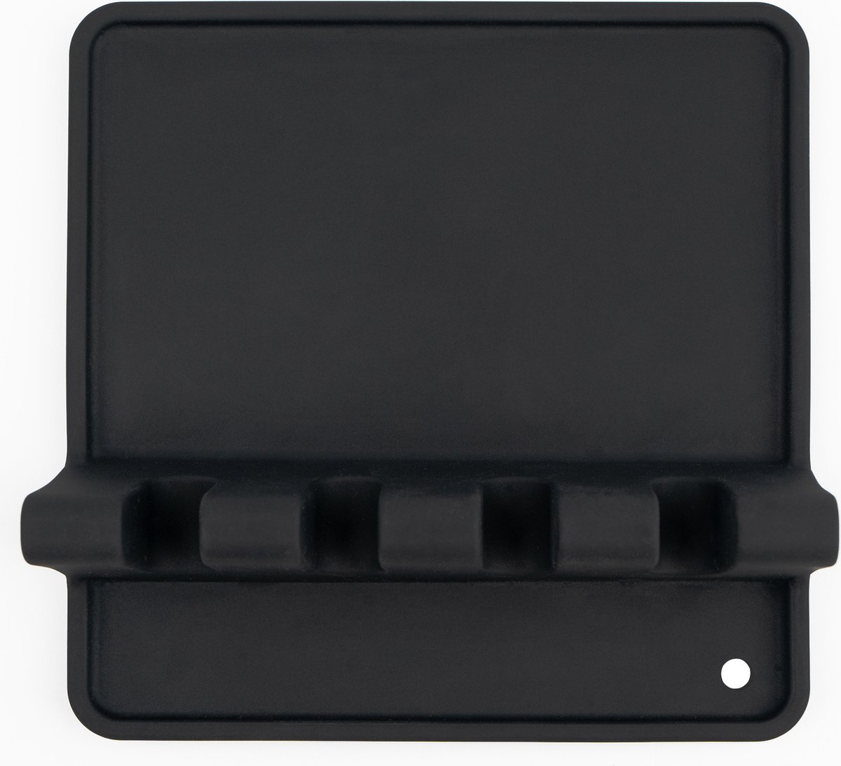 Baulk® - Lepelhouder – Lepelhouder aanrecht – Spatelhouder - Lepellegger – Zwart - 14x14cm - BPA-vrij