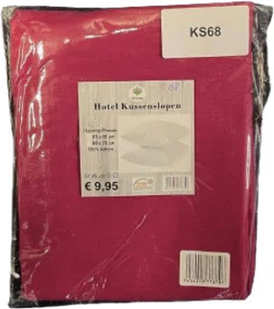 12x Hotel Kussensloop - 100% hoogwaardig katoen - wasbaar - 60x70 - roze