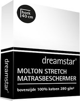 Dreamstar Hoeslaken Molton Stretch de Luxe 280 gr hoek 40 cm 180x210 t/m 200x220