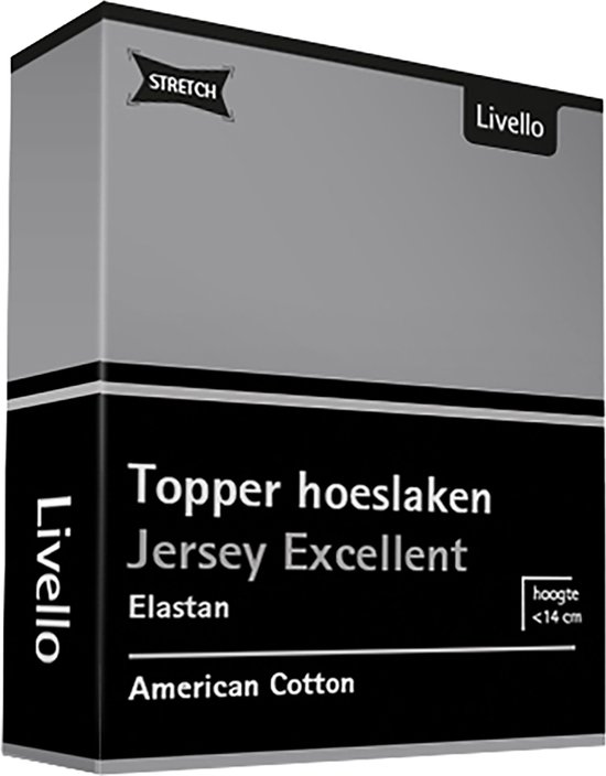 Livello Hoeslaken Topper Jersey Excellent Light Grey 250 gr 180x200 t/m 200x220