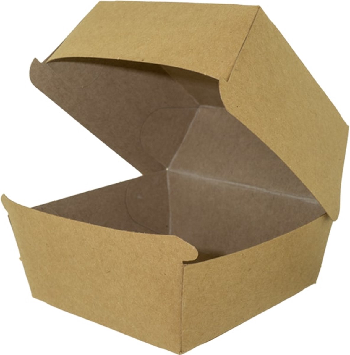 Goedkoopste Kartonnen Hamburgerbox Kraft - 92x92x70mm - 1.000 st/ds.