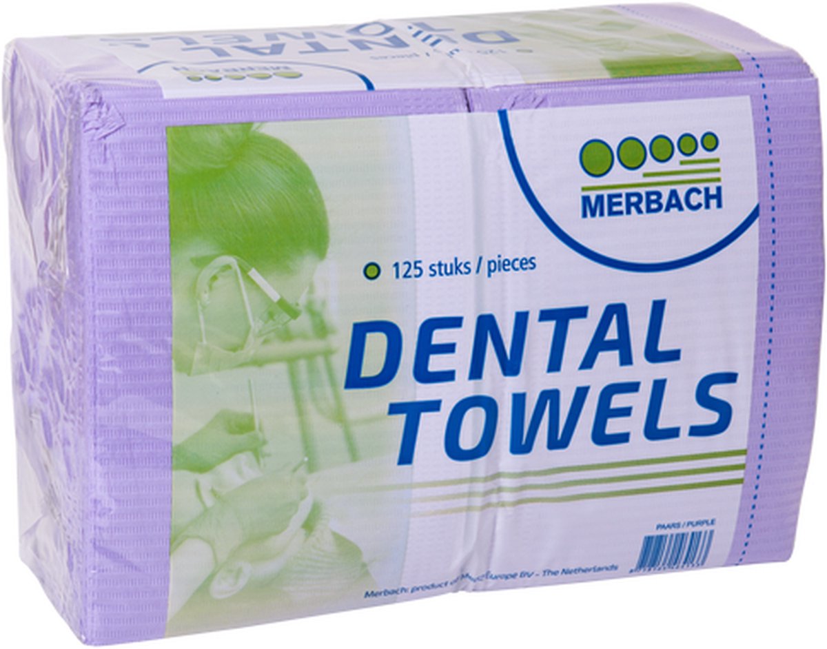 Goedkoopste Merbach dental towel paars- 10 x 500 stuks voordeelverpakking