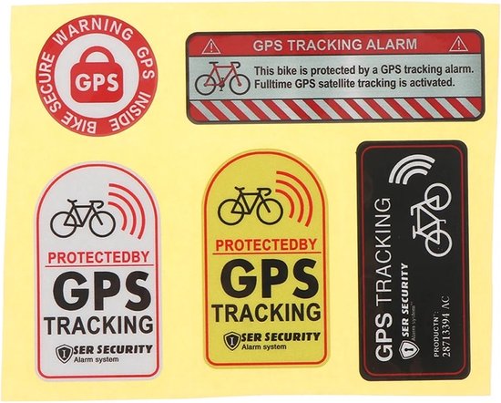 Foto: Fiets gps stickers 5 stuks gps tracking stickers voor fiets brommer auto elektrische fiets