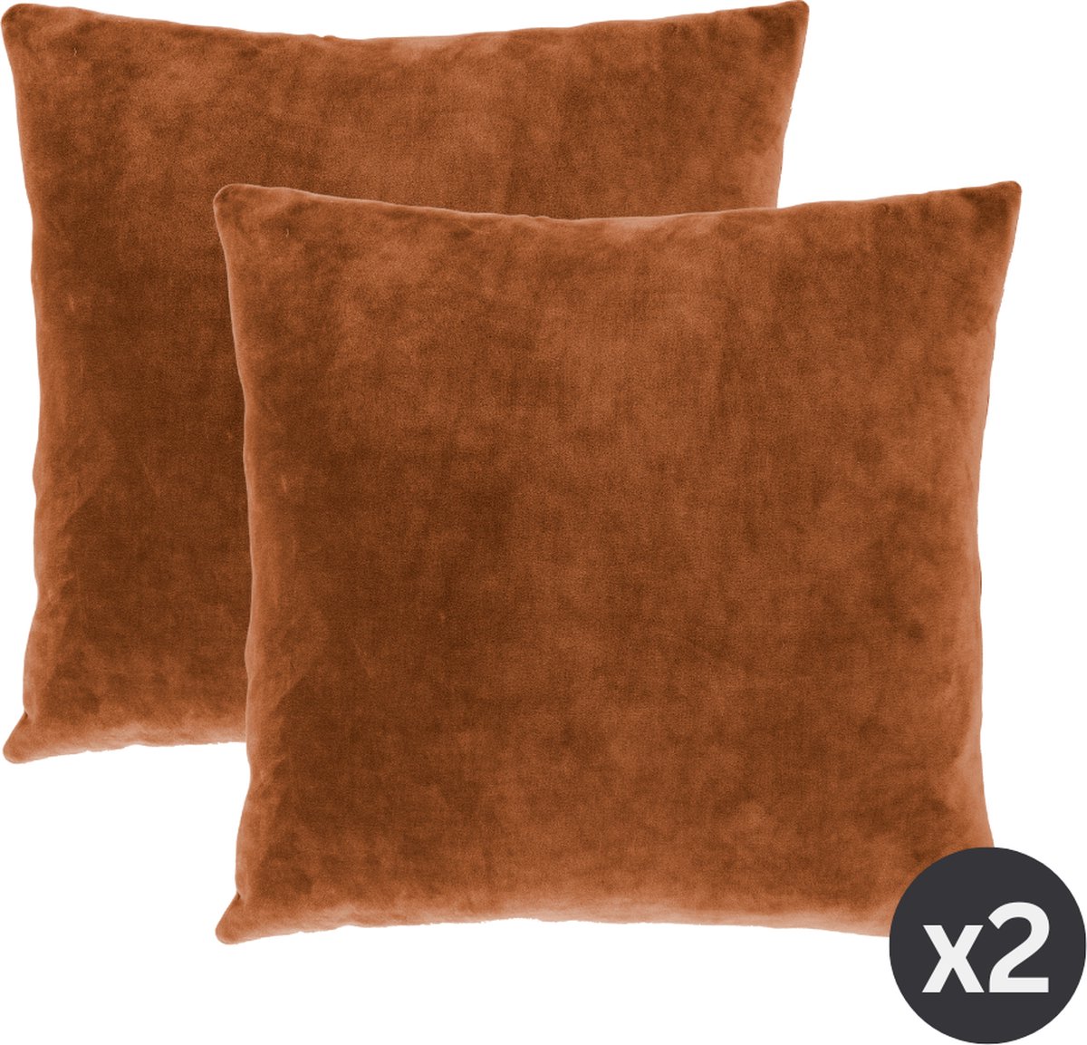 Tiseco Home Studio - Kussen (gevuld) MARSHMALLOW - SET/2 - polyester - teddyvulling - super zacht - Vierkant - 45x45 cm - Roest