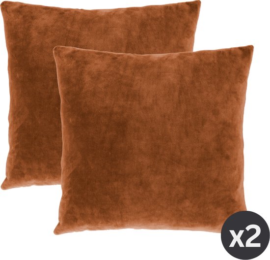 Tiseco Home Studio - Coussin (rempli) MARSHMALLOW - SET/2 - polyester - remplissage en peluche - super doux - Carré - 45x45 cm - Rouille