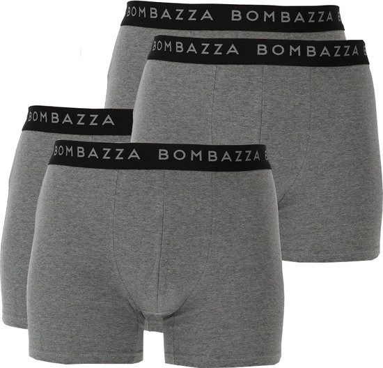 Bombazza - Heren Onderbroeken 4-Pack - Katoen - Boxershort - Grijs - Maat L