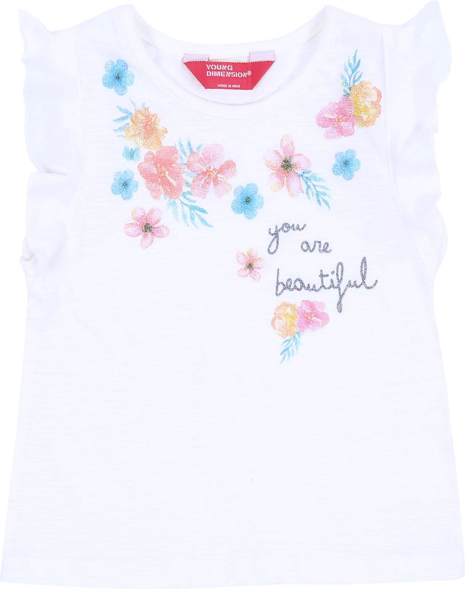 Witte blouse met bloemen