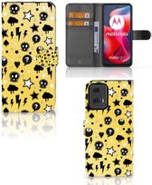Wallet Book Case met Pasjeshouder Geschikt voor Motorola Moto G24 | G04 | G24 Power Hoesje Punk Yellow
