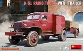 1:35 MiniArt 37062 Chevrolet G506 K-51 Radio Truck met Trailer Plastic Modelbouwpakket