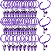 40 stuks violet openende gordijnklemmen met ringen, sterke decoratieve gordijnklemmen van metaal, 2,5 cm, roestvrije gordijnklemmen met ringen