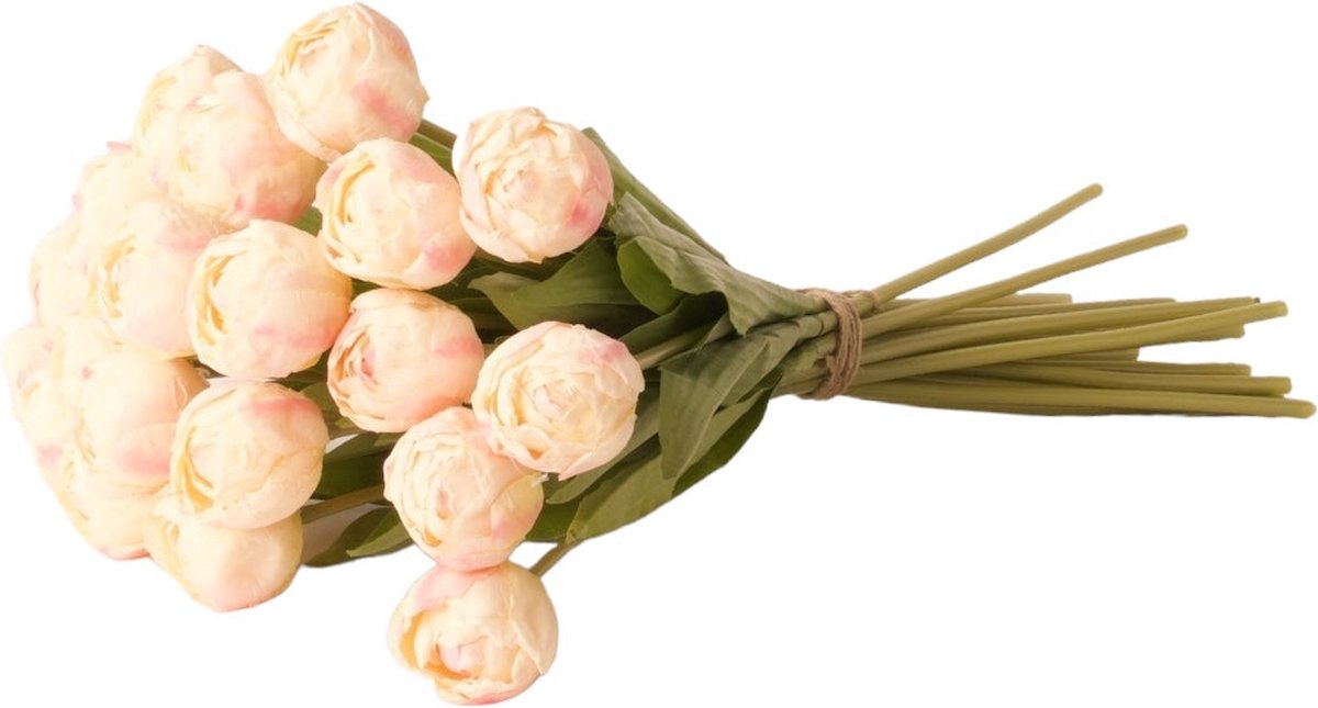 Winq Kunstboeket tulpen in Roze- kunsttulpen - ex vaas- kunstbloemen
