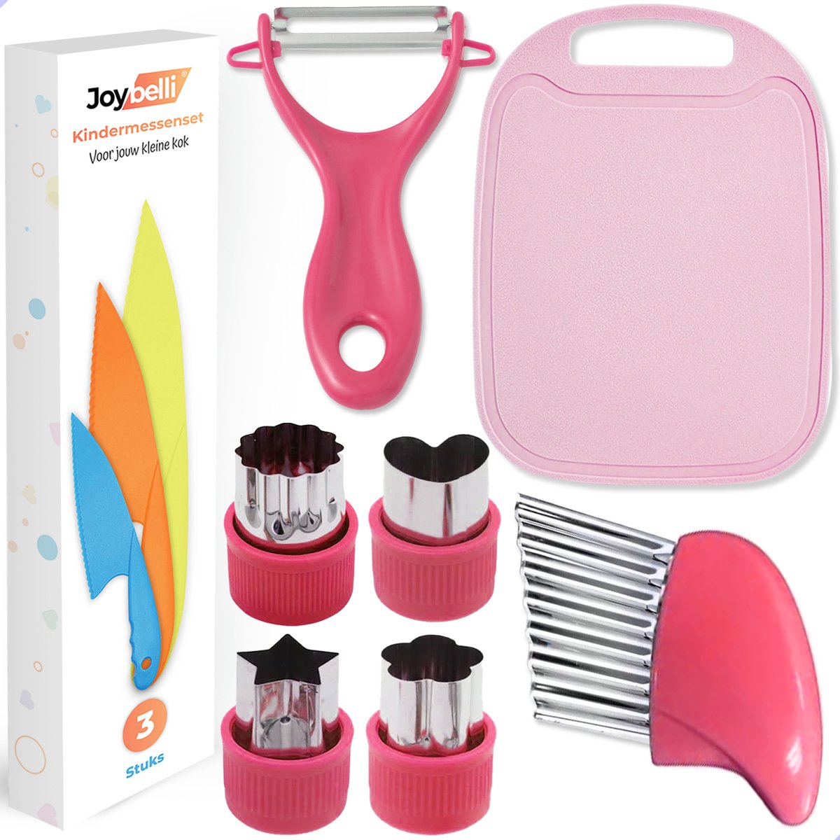 Joybelli® Kindermessenset Roze - 10-delig - Messen - Kindermessen - le petit chef - Mes kind - Kindermes - Kindermessenset