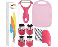 foto van Joybelli® Kindermessen - Messensets - Kindermes - Kindermessenset - Kinderbestek - Uitsteekvormpjes - Messen voor kinderen - 10 delig