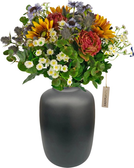 Bouquet artificiel - Easyplants - Sunny Vibes - 53 Cm - Bouquet de soie - Bouquets artificiels