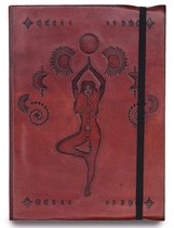 Leren Notitieboek Cosmic Goddess 18x13cm - 200 Pagina's - 20x15x2.5cm - Plantaardig Gelooid