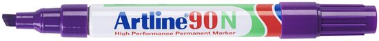 Paarse Artline 90N permanente marker met beitelpunt, 2.0-5.0 mm.