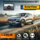 CL CHLIN® Solar View - Draadloze Achteruitrijcamera met ingebouwde accu en zonnepanelen incl scherm - achteruitrijcamera's - achteruitrij camera kentekenplaat - achteruitrijcamera's - achteruitrijcamera's voor caravan - parkeercamera