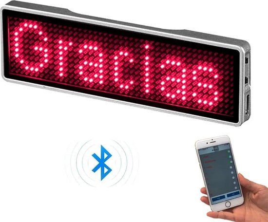 Oplaadbare Bluetooth Digitale Led Badge Insignes Programmeerbaar Scrollen Prikbord Mini Led Display Led Naam Tag