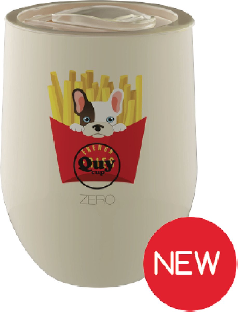 Quy Cup - 300ml Thermos Cup - French Fries - Double Walled - 24 uur koud, 12 uur heet, RVS (304)