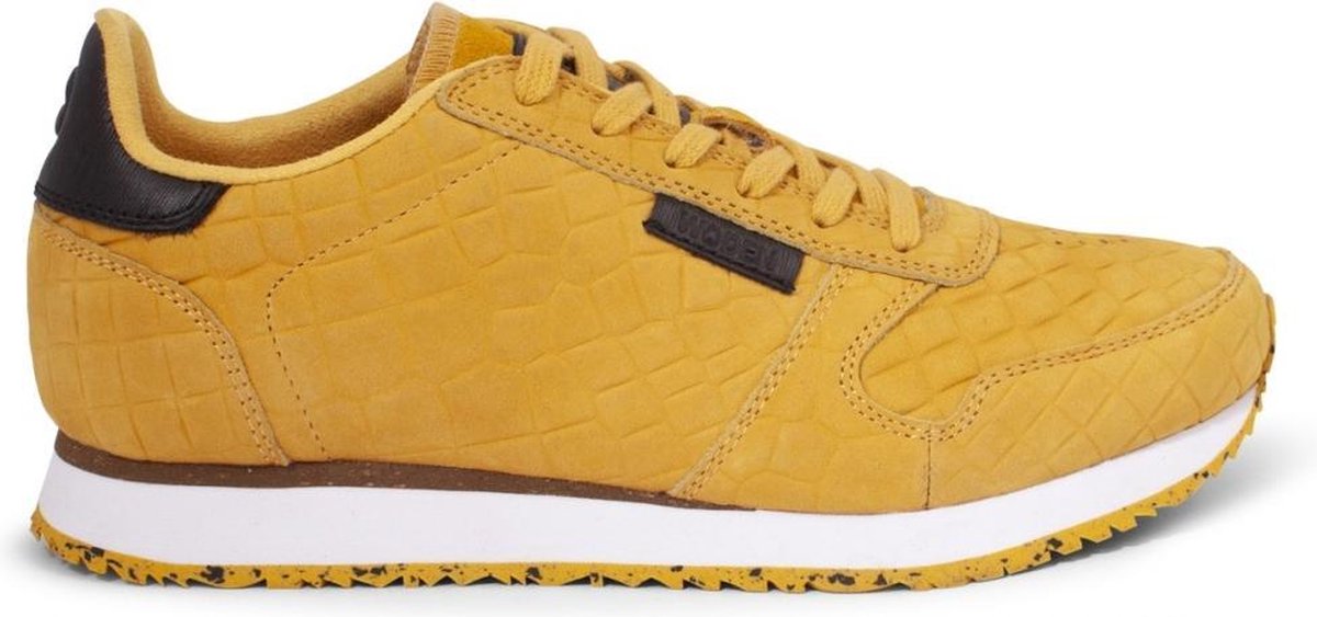 Woden Dames Sneakers Geel croco sneaker | Van den Assem