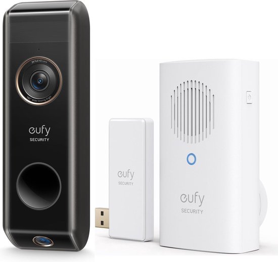 Foto: Eufy dual 2 pro 2k draadloze video deurbel uitbreiding inclusief verstelbare camera deurbelgong