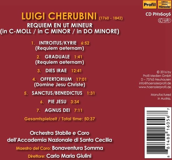 Cherubini: Requiem Mass In C Minor